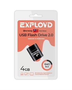 Накопитель USB 2.0 4GB EX-4GB-640-Black 640 чёрный Exployd