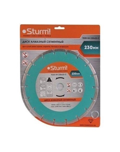 Алмазный диск 9020-04-230x22-C, по бетону, кирпичу, камню, 230мм, 2.4мм, 22.2мм Sturm!