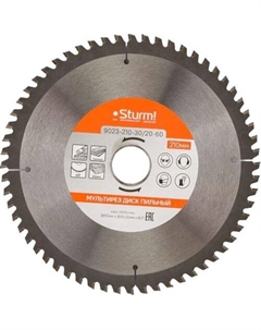 Пильный диск 9023-210-30/20-60, универсальный, 210мм, 1.8мм, 30мм Sturm!