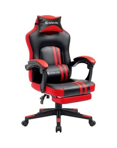 Кресло игровое Diablo, на колесиках, экокожа, черный/красный Defender