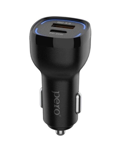 Автомобильное зарядное устройство PERO AC05, USB-A, USB-C, 38Вт, 3A, черный Péro