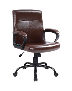 Кресло Madrid, на колесиках, экокожа, коричневый Defender