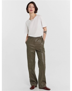 Брюки женские хаки кожаные Mark formelle