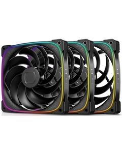 Вентилятор для корпуса Squama 2503RB-14 1F2503R314000 140mm, 2100rpm, 71.80 CFM, 34.0 dBA, black (3-pack) Geometric future