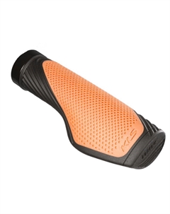 Грипсы велосипедные WAVE LockOn 130/135мм, кратон, 1 грипстоп,1 заглушка, черный/оранжевый, ZKE21192 Kellys