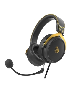 Проводная гарнитура M590i, Jack 3.5mm/USB, черный/золотой (M590I SPORTS LIME) A4tech