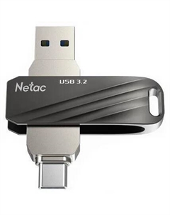 Флешка 128Gb USB 3.2/USB Type-C US11, черный/серебристый (NT03US11C-128G-32BK) Netac