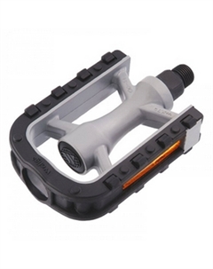 Педали велосипедные URBAN, пластиковые, 108.5x72x28.5мм, 9/16", со светоотражателями, черно-серые, LU-C34 Wellgo