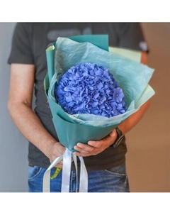 Букет из голубой мини гортензии Пять цветов