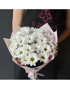 Букет 7 белых хризантем Пять цветов