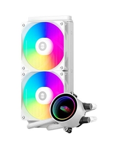 Система водяного охлаждения DA240 WH, 4-pin, ARGB, белый, 120мм, Ret Pccooler