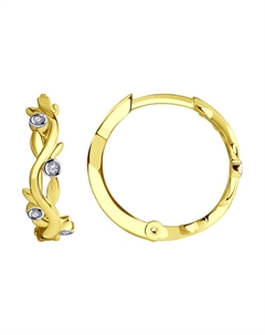 Серьги из желтого золота с фианитами Sokolov