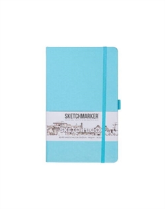 Блокнот для зарисовок, 140г/кв.м, 13 х 21 см, 80 листов, твердая обложка, небесно-голубой Sketchmarker