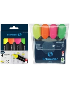 Набор текстовыделителей Job, 4 цвета, 1-5 мм Schneider