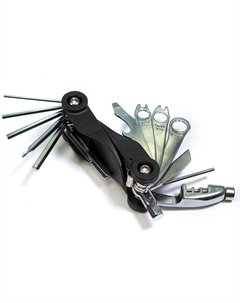 Ключи велосипедные, шестигранные 2/2.5/3/4/5/6/8мм+отвертка+кольцевые гаечные ключи+выжимка цепи+спицевы, KL-9820B Trix