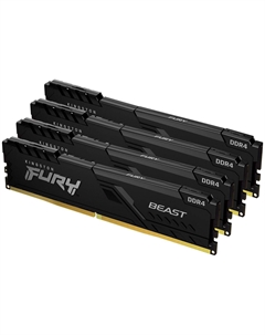 Оперативная память Kingston DDR4 128GB (4x32GB) 3200Mhz FURY Beast Black (KF432C16BBK4/128)