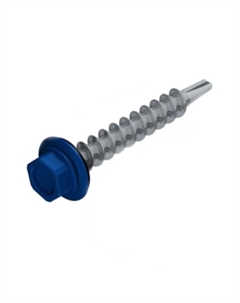 Саморез кровельный SM-98691-4500, 5.5х25 мм, цинк, шайба с прокладкой, PT3, RAL 5005 (4500 шт в коробе) Starfix