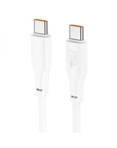 Кабель USB Type-C-USB Type-C, экранированный, быстрая зарядка, 3А, 60 Вт, 1 м, белый, HOCO Force X93 (6931474790699) Hoco