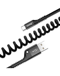 Кабель USB-USB Type-C, 2А, 1 м, черный, Baseus Fish-eye Spring CATSR-01 (CATSR-01)