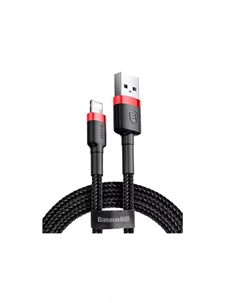 Кабель USB(Am)-Lightning 8-pin(M), быстрая зарядка, 2.4А, 1 м, черный/красный, Baseus Cafule (CALKLF-B19)