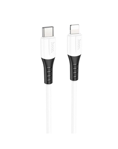 Кабель USB Type-C(M)-Lightning 8-pin(M), быстрая зарядка, 3А, 1 м, белый, HOCO Silicone X82 (6931474768520) Hoco