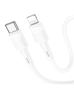 Кабель USB Type-C-Lightning 8-pin, быстрая зарядка, 3А, 1 м, белый, HOCO X83 Victory Hoco