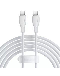 Кабель USB Type-C(M)-USB Type-C(M), быстрая зарядка, 5А, Power Delivery 100 Вт, 1.2 м, белый, Baseus Pudding (P10355702221-00)
