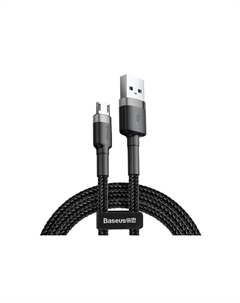 Кабель Micro USB(Bm)-USB(Am), быстрая зарядка, 2.4А, 1 м, черный, Baseus (CAMKLF-BG1)