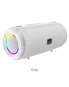 Портативная акустика Borofone BR13 Young, 10 Вт, FM, AUX, USB, microSD, Bluetooth, подсветка, серый