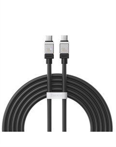 Кабель USB Type-C(M)-USB Type-C(M), быстрая зарядка, 3А, Power Delivery 100 Вт, 2 м, черный, Baseus CoolPlay (CAKW000301)