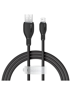 Кабель USB(Am)-Lightning 8-pin(M), быстрая зарядка, 2.4А, Power Delivery 20 Вт, 2 м, черный, Baseus Pudding (P10355700111-01)