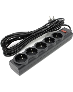 Сетевой фильтр ES largo, 5-розеток, 5 м, черный (99499) Defender