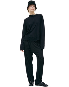 Черный лонгслив на пуговицах The row