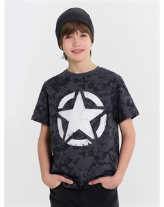 Футболка для мальчиков с принтом в стиле милитари и печатью в виде звезды Mark formelle