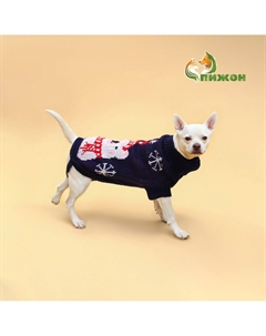 Свитер для животных, размер 6 (дс 17-20, ог 22-28, ош 14-16 см), синий Пижон