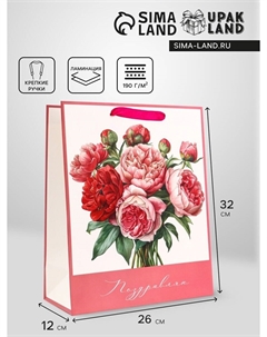 Пакет подарочный вертикальный Upak land