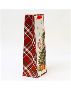 Пакет подарочный новогодний под бутылку Дарите счастье