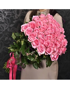 51 розовая роза Ревиваль 40 см Florpro