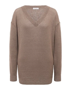 Пуловер изо льна и шелка Brunello cucinelli