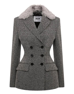 Жакет из хлопка и шерсти Msgm