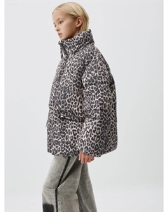 Дутая куртка с леопардовым принтом для девочек Sela