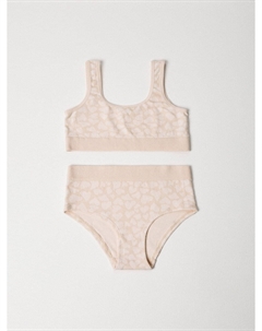 Набор из топа и трусов-слипов с леопардовым принтом для девочек Sela