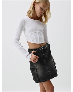 Джинсовая юбка с карманами для девочек Sela