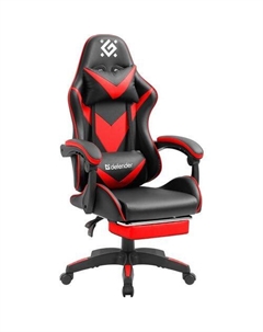 Кресло игровое Minion, на колесиках, экокожа, черный/красный Defender