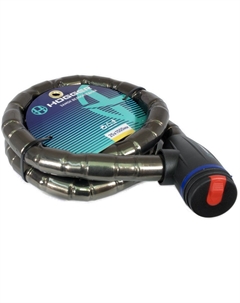 Замок велосипедный, трос стальной, с ключами, 25×1500 мм, черный, LKHG201.308KEY-BK Hogger