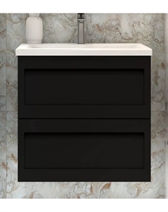 Тумба под раковину Platino 60, подвесная, черная матовая Art&max