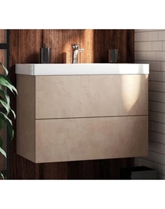 Тумба с раковиной подвесная Verona-Push 80x55 светлый камень Art&max