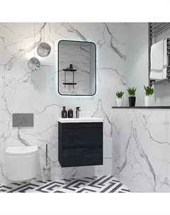 Тумба под раковину подвесная Family 50 угольный камень Art&max