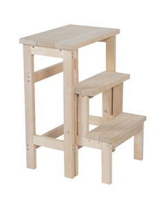 Табурет-стремянка 3 ступени 420х400х580мм светлая береза дерево/металл Рыжий кот