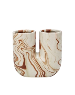 Стакан для зубных щеток VITARTA Fusion двойной керамика бежевый Vitarta